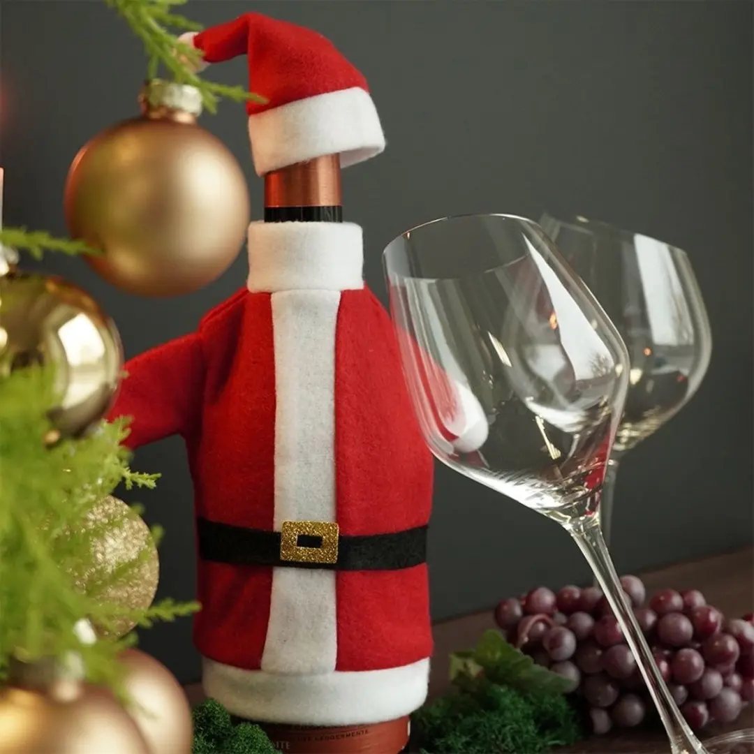 Orion Feestelijke Wijnfleshoes Kerstman - Rood & Wit