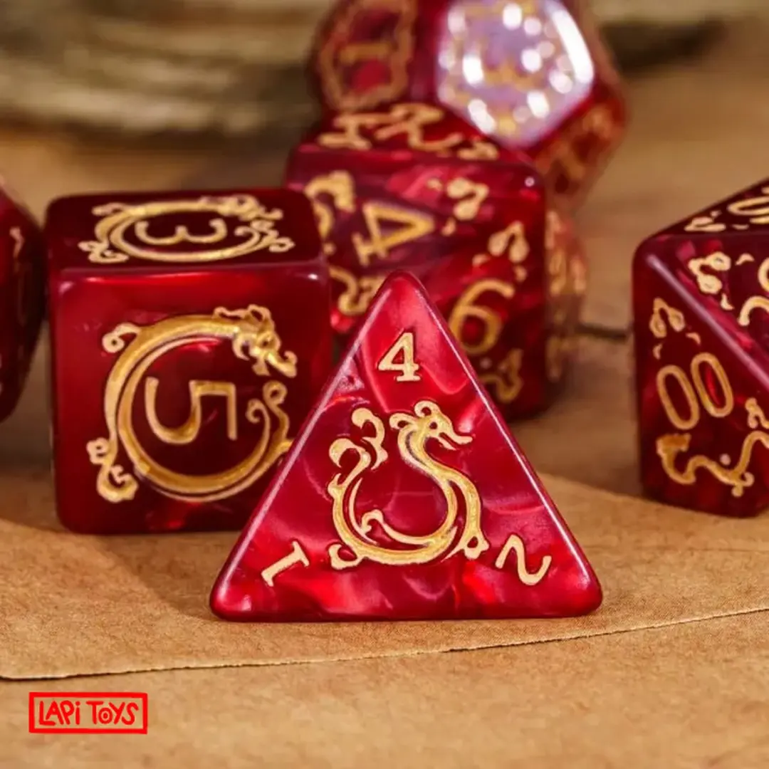 Lapi Toys D&D Dobbelstenen Set 7 Stuks - Rood