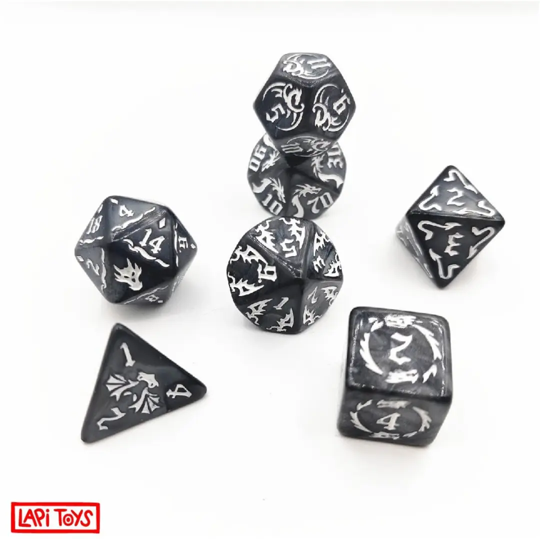 Lapi Toys D&D Dobbelstenen Acryl - 7-delig Zwart