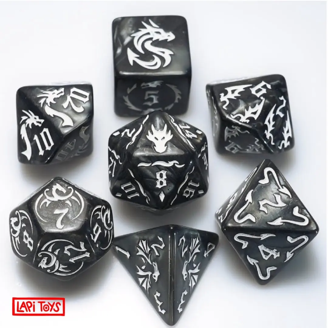 Lapi Toys D&D Dobbelstenen Acryl - 7-delig Zwart
