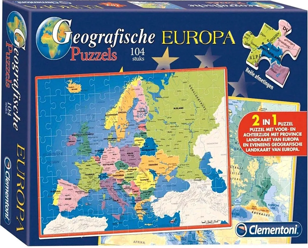 Clementoni Geographic Puzzles Europe NL 104 Stuks - Multicolor
