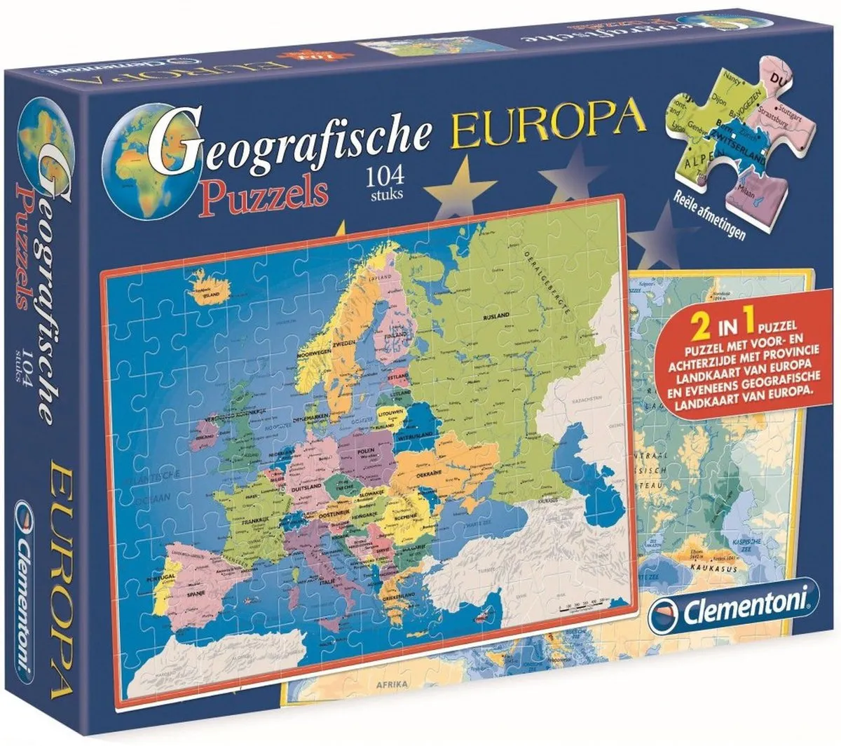 Clementoni Geographic Puzzles Europe NL 104 Stuks - Multicolor