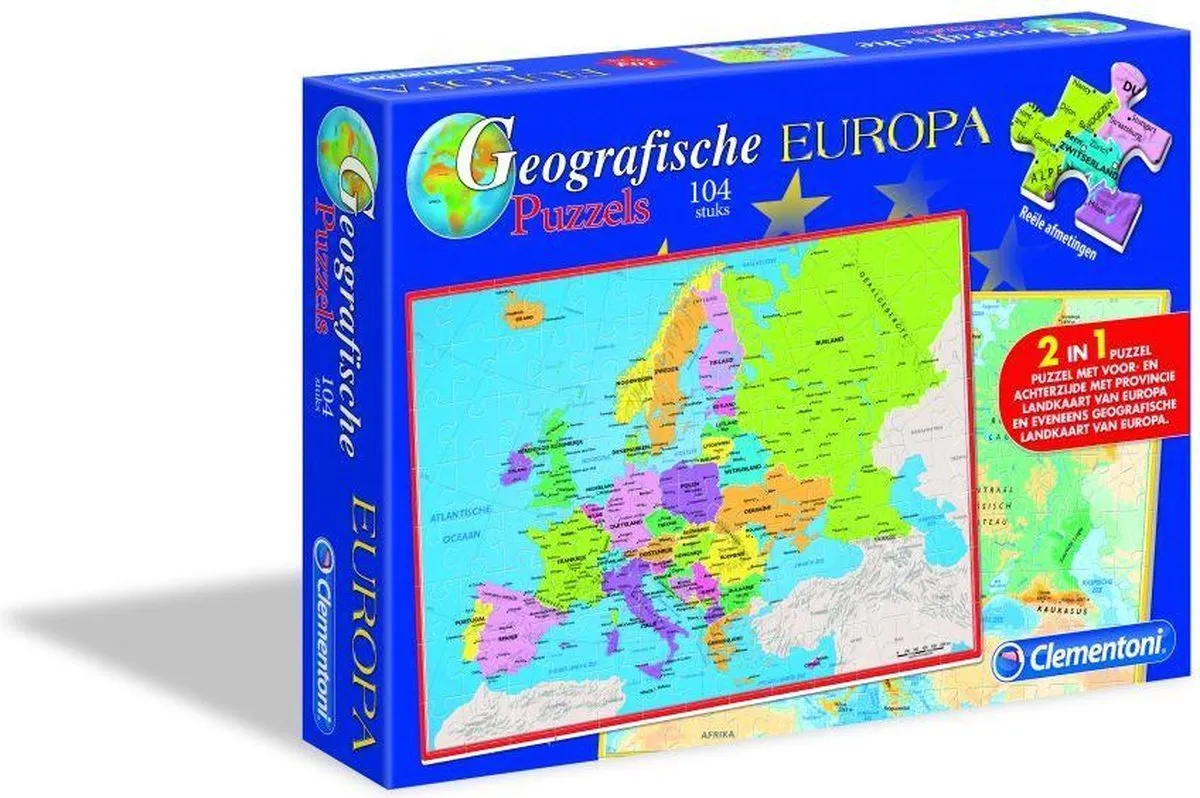 Clementoni Geographic Puzzles Europe NL 104 Stuks - Multicolor