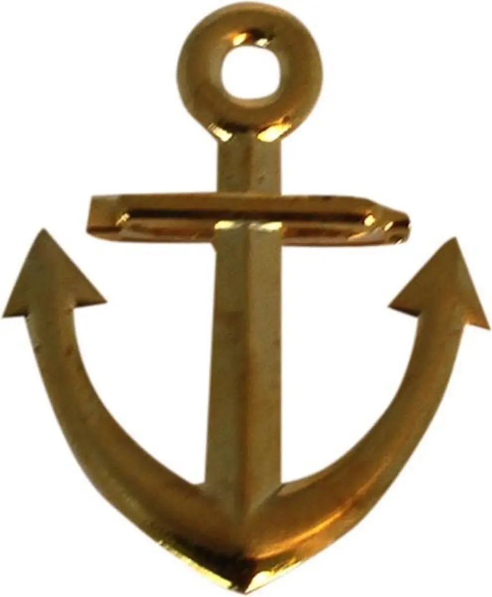 Espa Funny Fashion Carnaval Verkleedbroche Maritiem Anker - Goud