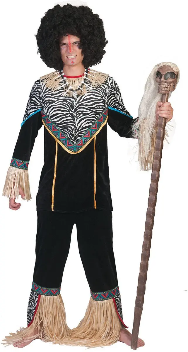 Espa Afrikaanse Man Kostuum M/L - Zwart/Multikleur