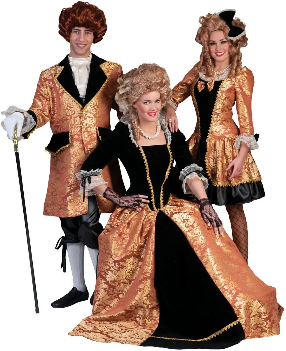 Espa Baroque Lafleur Kostuum Graaf Ferdinand - XL/XXL - Zwart/Oranje