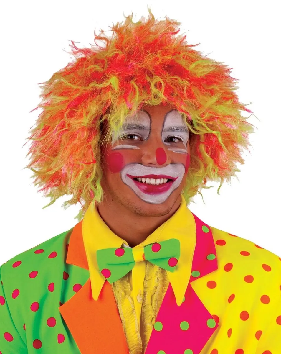 Espa Clownspruik Evi - Neon Kleuren - Golvend