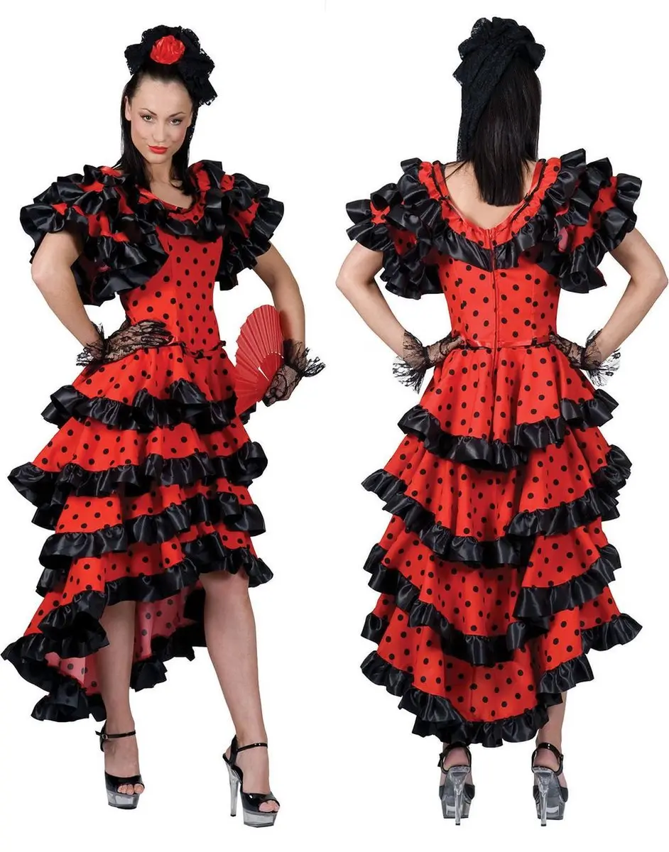Espa Elvita Flamenco Jurk - Rood/Zwart
