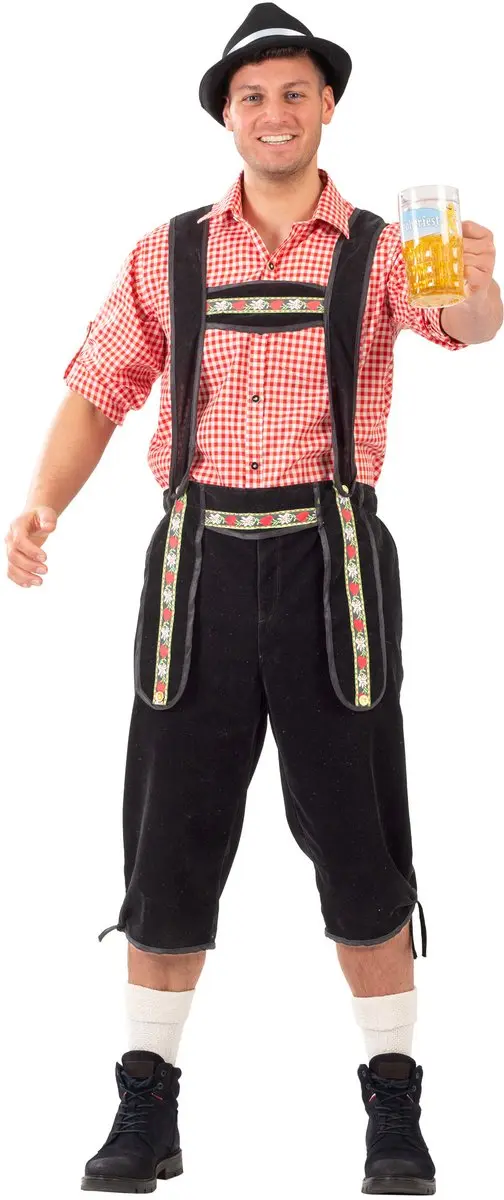 Espa Oktoberfest Shirt - Rood/Wit Geblokt - S/M