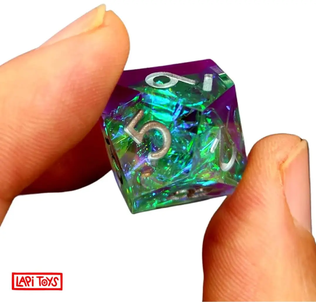 Lapi Toys DnD Polydice Set 7-delig - Paars/ Groen - Inclusief doos