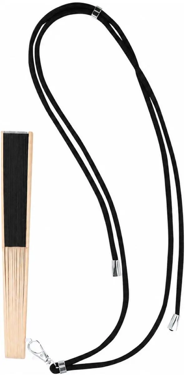 Bellatio Design Spaanse Handwaaier - 4 Stuks - Zwart - 38x21cm