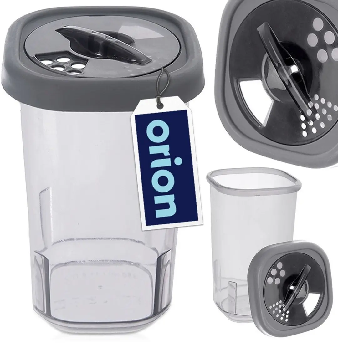 Orion Kruidencontainer met Zeef 320ml - BPA-vrij - Donkergrijs