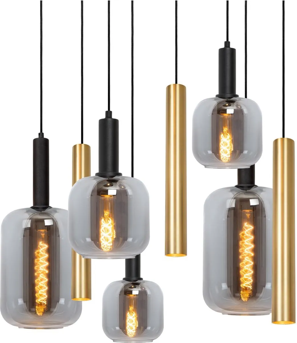 Lucide Joanet Hanglamp 6xE27 - Messing