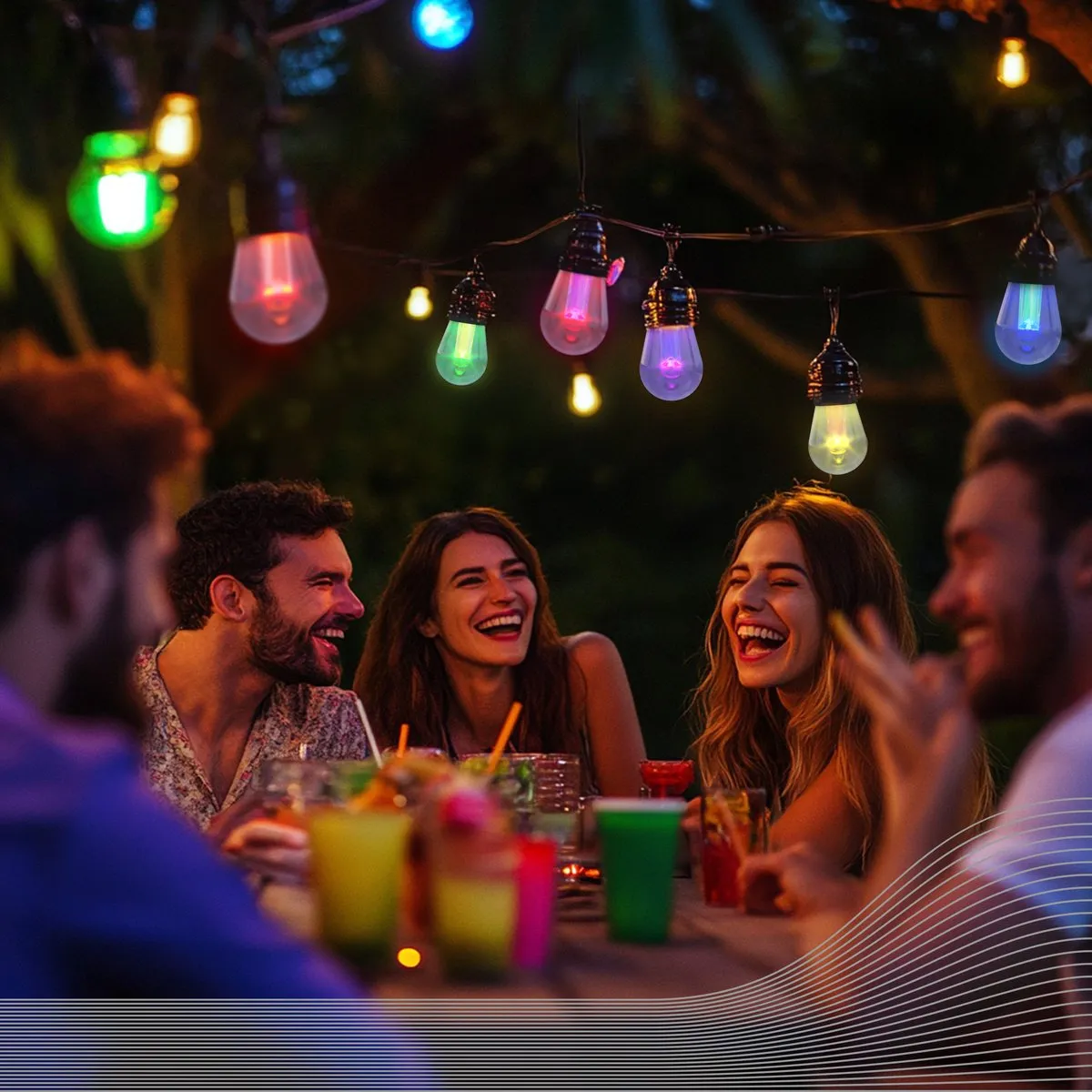 Calex Smart Outdoor Lichtsnoer 13m - 15 RGBIC Lampen - Zwart