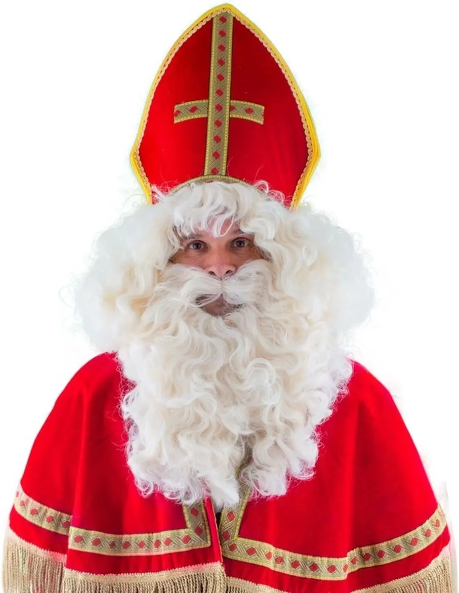 Espa Sinterklaas Pruik en Baard - Wit Krullen - afbeelding 2 van 2