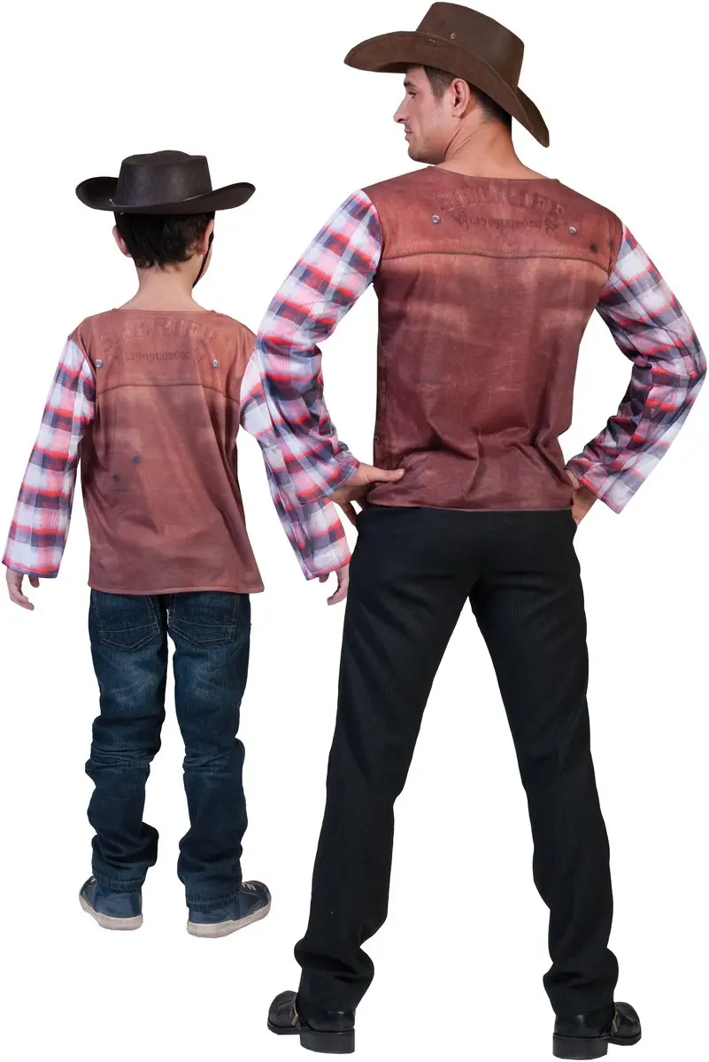 Espa Cowboy Shirt 3D - Rood/Wit/Bruin - Maat 62
