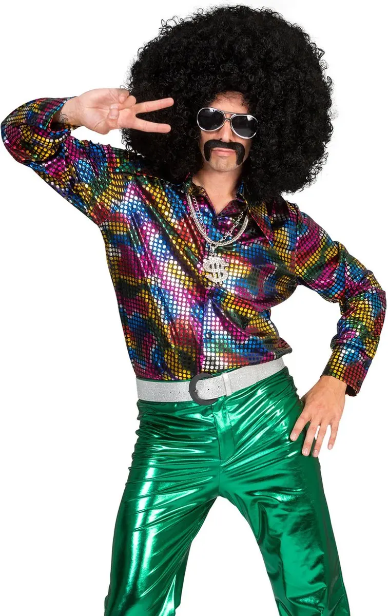Espa Disco Shirt Johny Regenboog Glitter XL/XXL