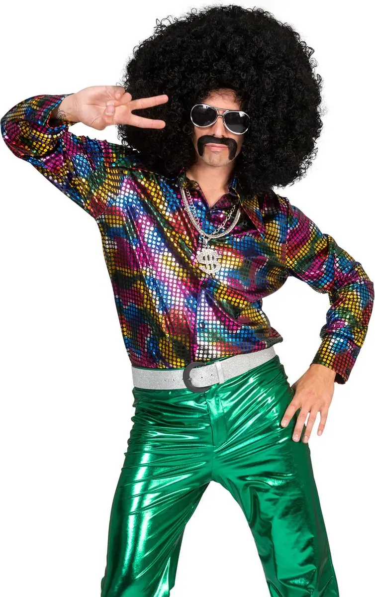 Espa Disco Shirt Johny Regenboog Glitter XL/XXL