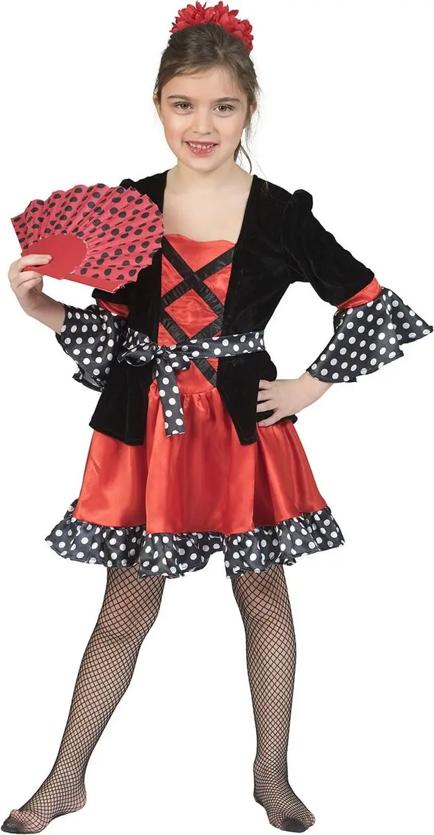 Espa Heksenjurk Polka Dotty Meisje - 104 - Rood/Zwart