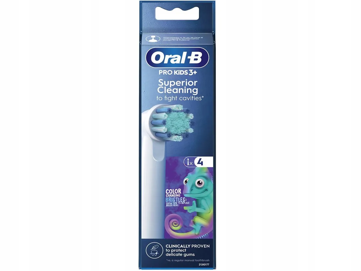 Oral-B EB10 Kameleon Opzetborstels Kinderen - 4 Stuks - Groen/Wit/Blauw