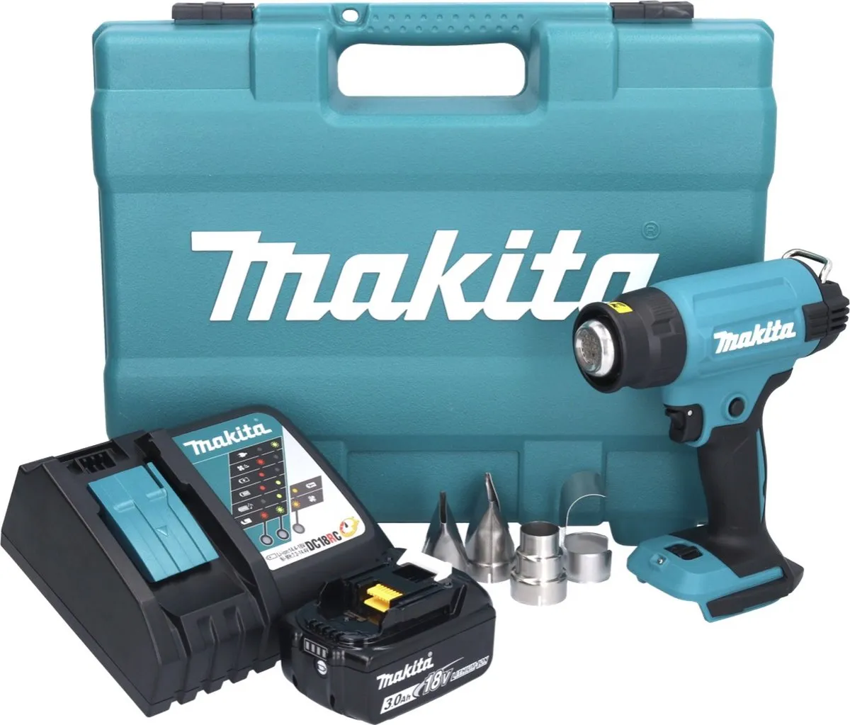 Makita DHG 181 RF1K Heetluchtpistool 18V - 150-550°C