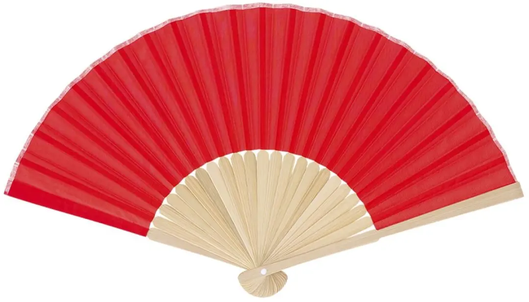 Bellatio Design Spaanse Handwaaier - 10 Stuks - Rood - 38x21cm