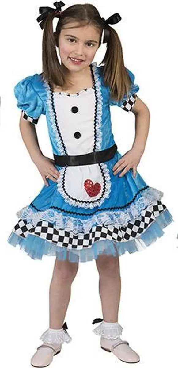 Espa Alice in Sprookjesland Jurkje - 128 - Blauw/Wit