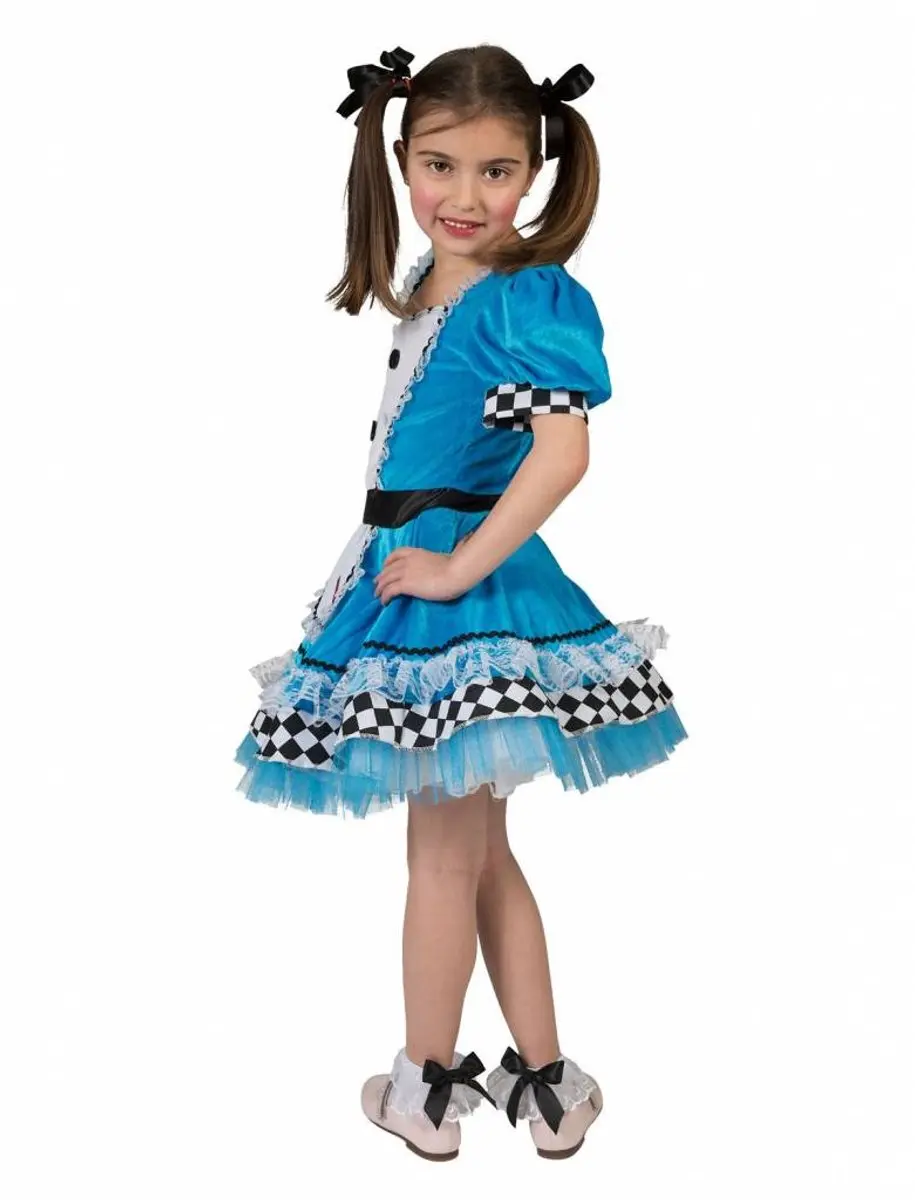 Espa Alice in Sprookjesland Jurkje - 128 - Blauw/Wit