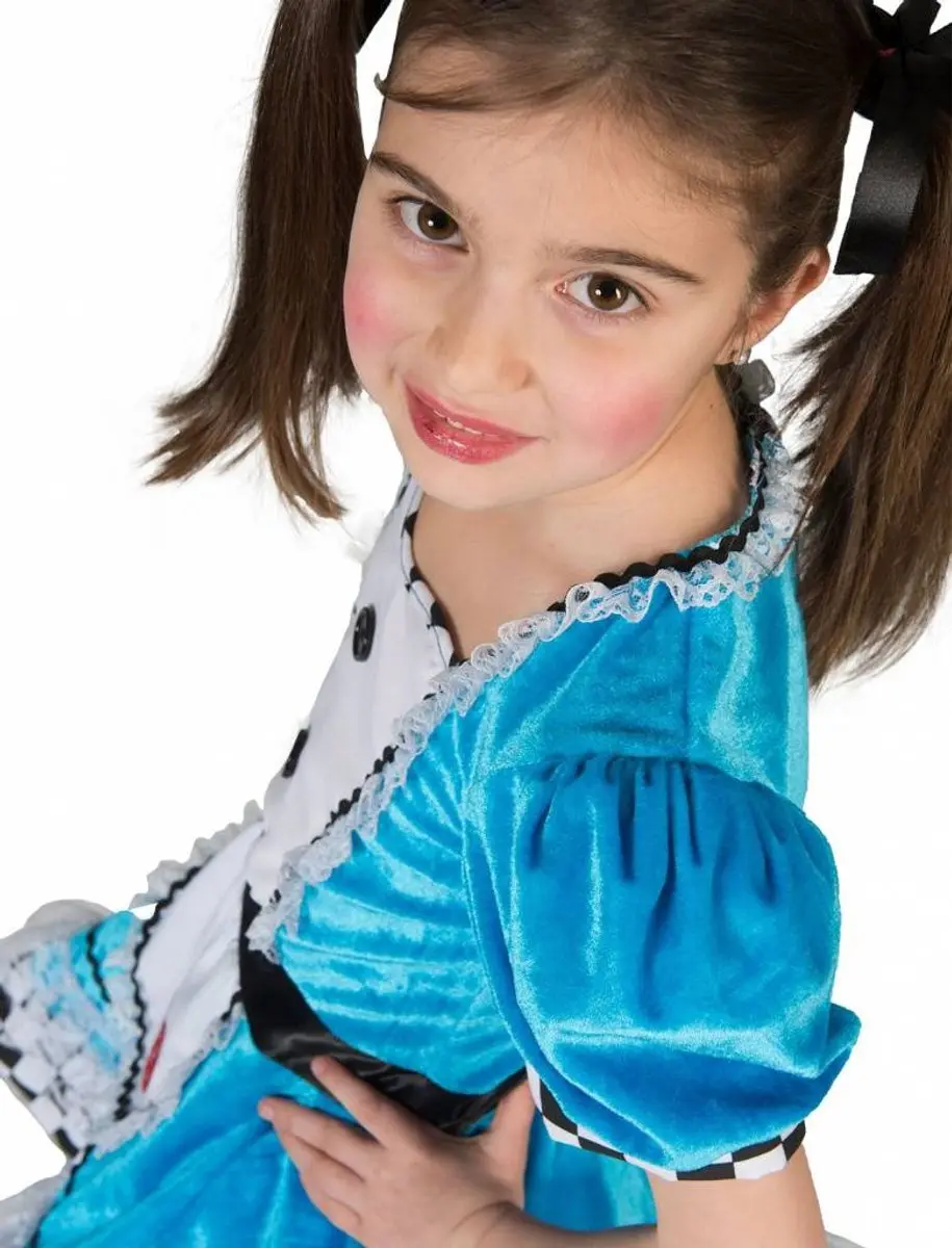 Espa Alice in Sprookjesland Jurkje - 128 - Blauw/Wit
