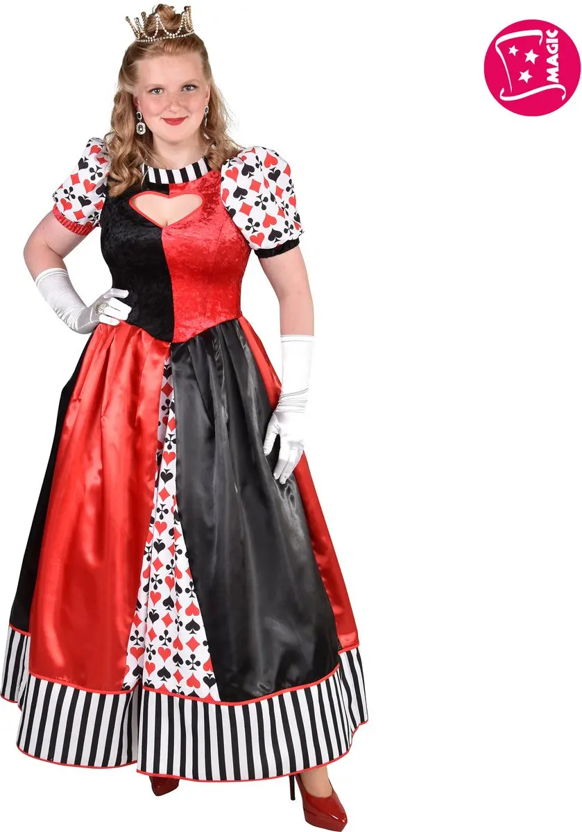 Espa Hartenkoningin Jurkje - XL - Rood/Wit/Zwart