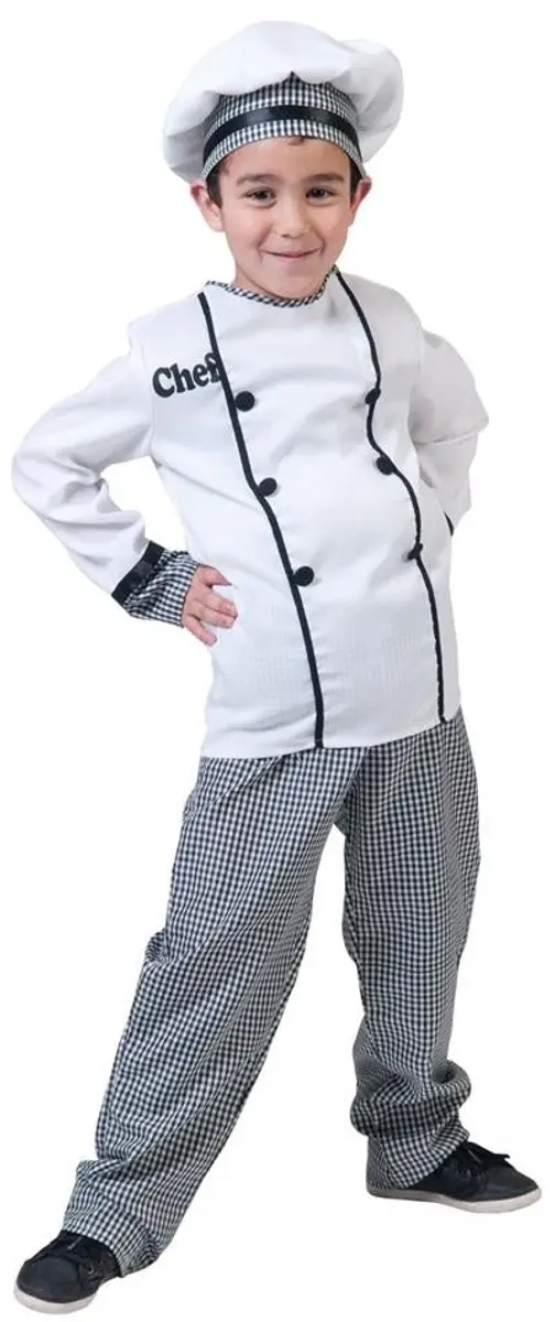 Espa Kostuum Chef Kok 140 - Wit/Zwart