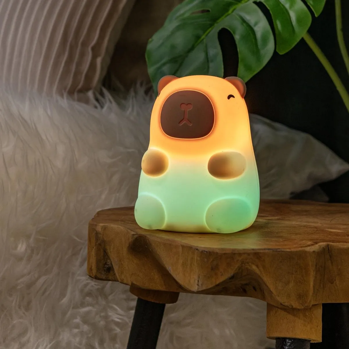Lucide Pincha Capybara Oplaadbare LED Tafellamp - Beige