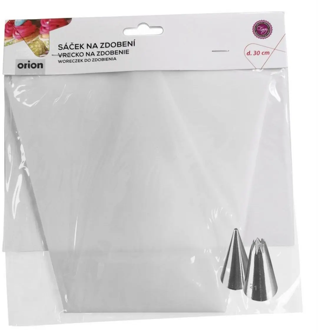 Orion Siliconen Spuitzak 30cm - Roestvrijstalen Mondjes - Wit/Zilver