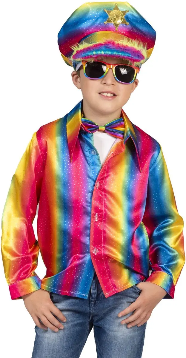Espa Disco Shirt Stijn Regenboogkleuren - Maat 140