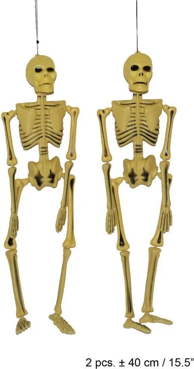 Espa Opblaasbare Skeletdecoratie 53cm - 2 Stuks - Grijs/Wit