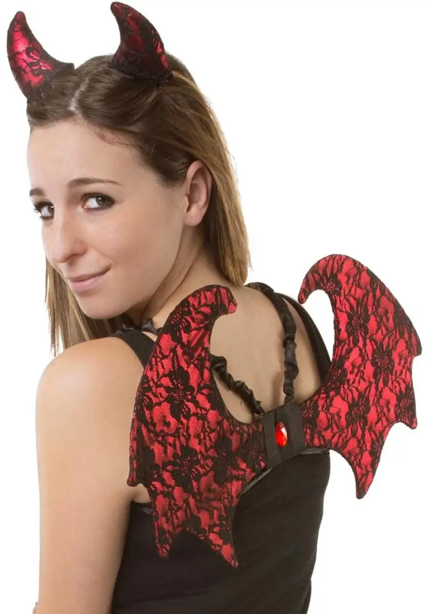 Espa Duivel Set 2-delig - One Size - Rood/Zwart