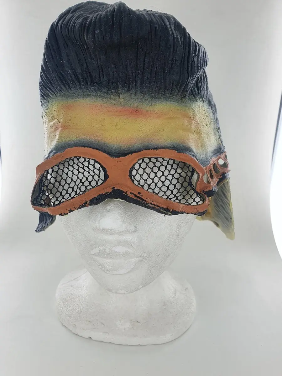 Espa Rubber Pruik met Bril Elvis