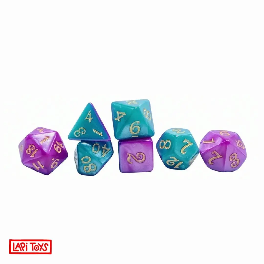 Lapi Toys DnD Dice Set Paars/ Groen - 7-delig