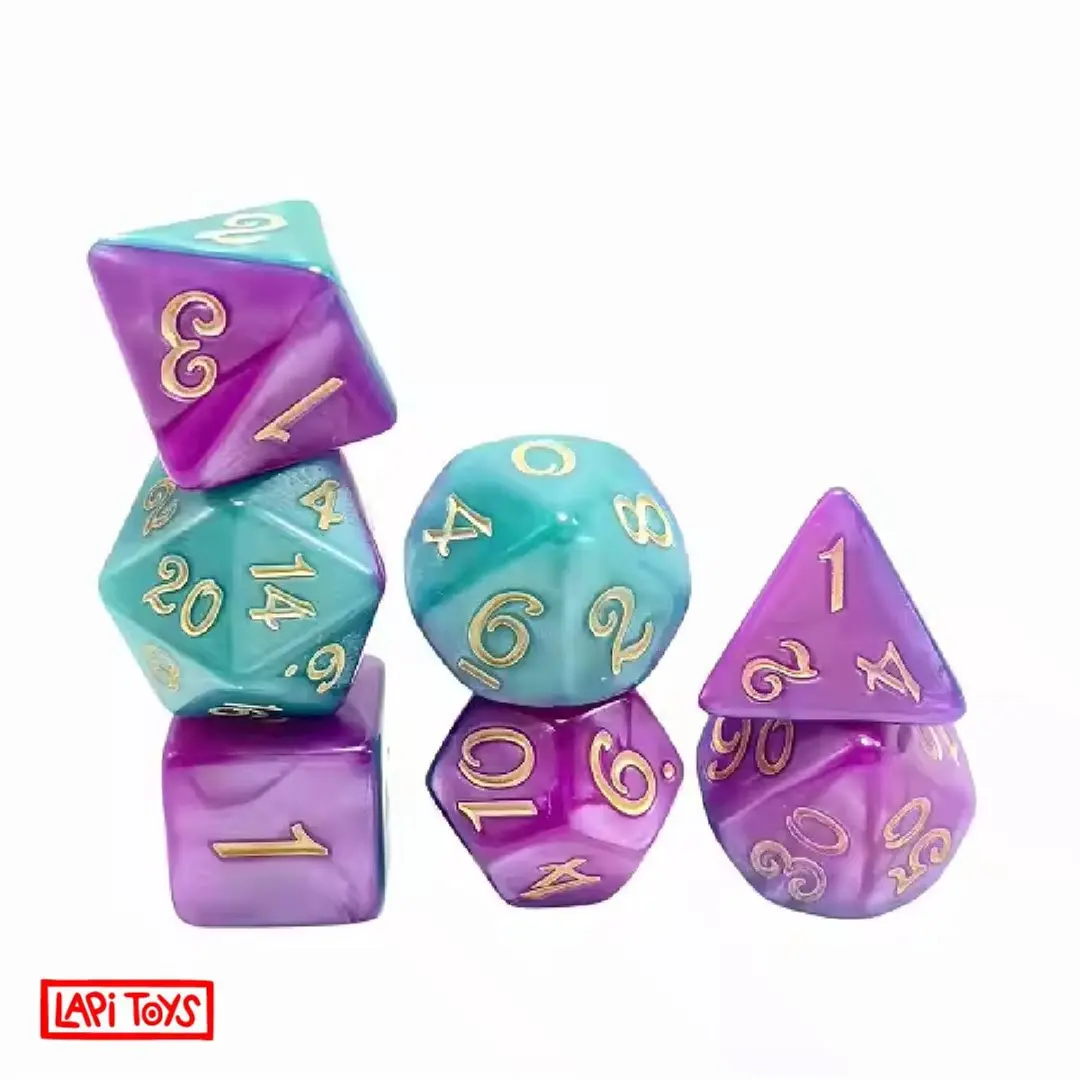 Lapi Toys DnD Dice Set Paars/ Groen - 7-delig