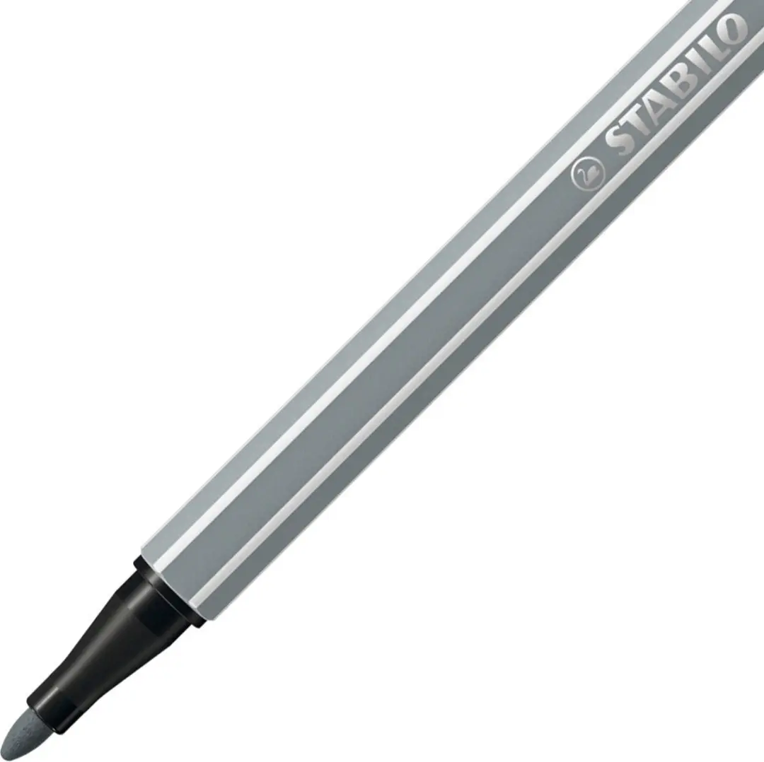 STABILO Pen 68 Viltstift Middel Koud Grijs - 10 Stuks