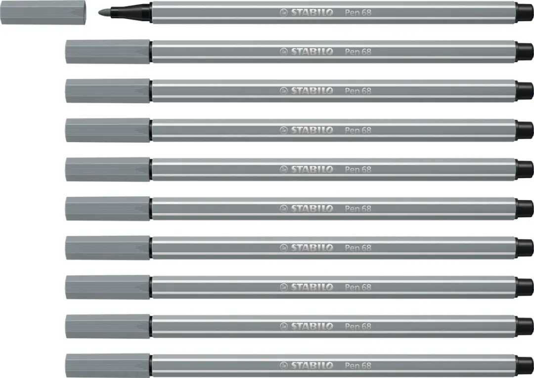 STABILO Pen 68 Viltstift Middel Koud Grijs