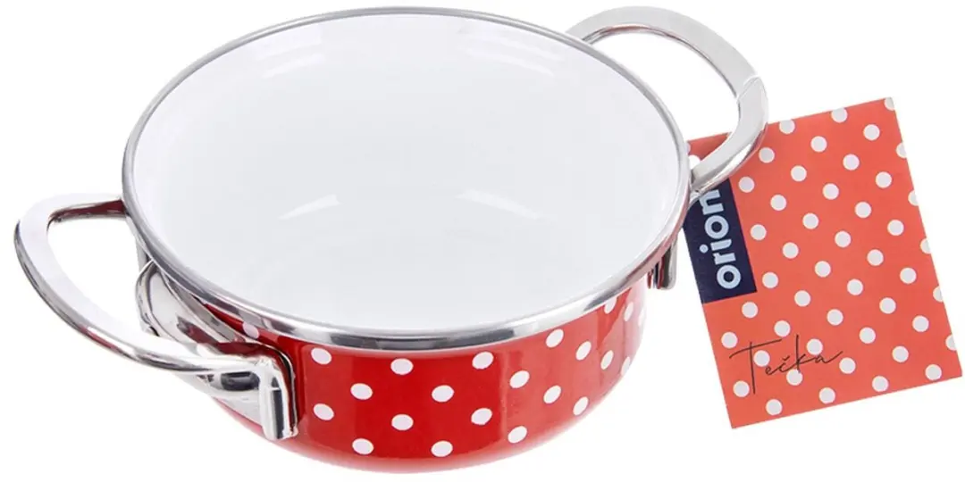 Orion Tecka Serie Emalieren Pan 600ml - Rood/Wit