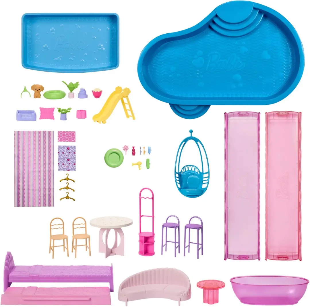 Barbie Droomhuis Poppenhuis - Meerkleurig - 65 Meubels