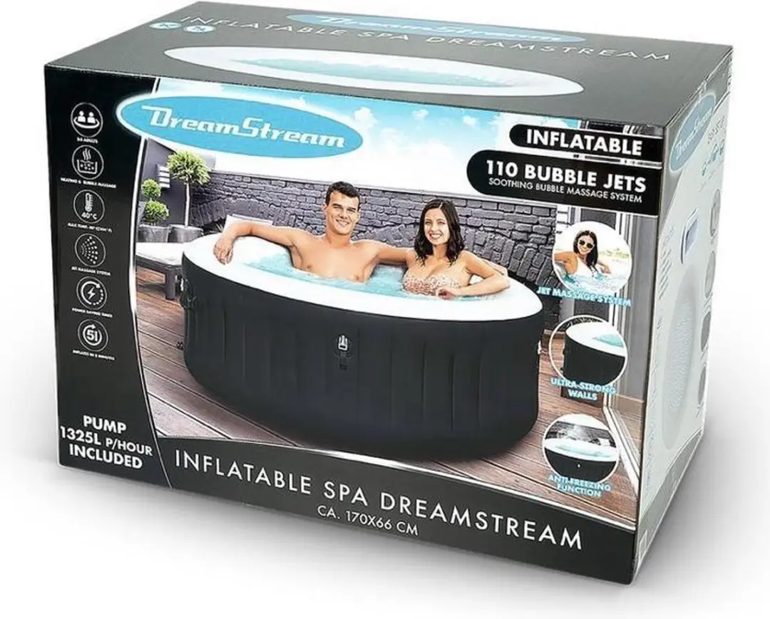 Bestway Lay-Z Spa 3005800 - 605L - 110 Jets - Ø170cm - Zwart