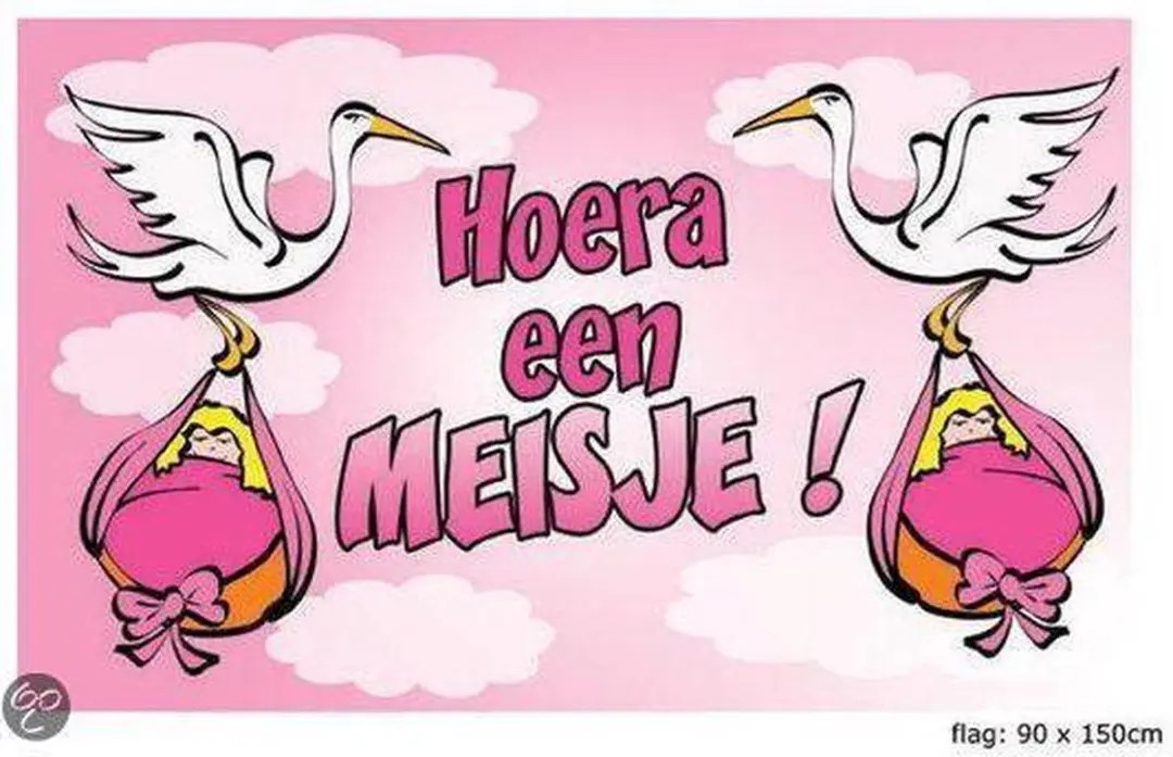 Geboortevlag Hoera een meisje