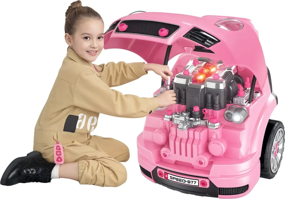 Homcom Speelgoedset Vrachtwagenmotor Roze