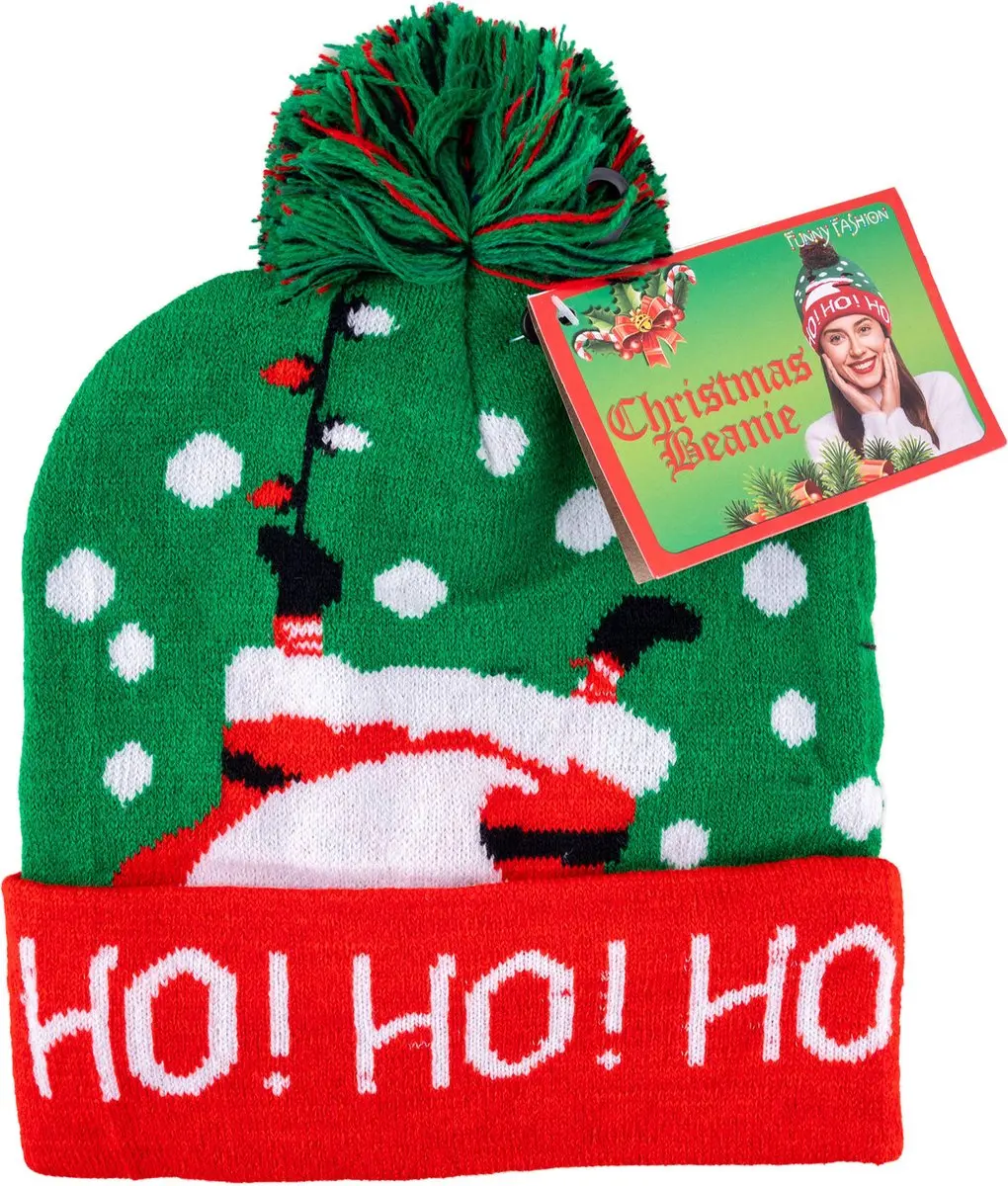 Espa Kerstmuts Ho ho ho - Rood/ Groen/ Wit/ Zwart