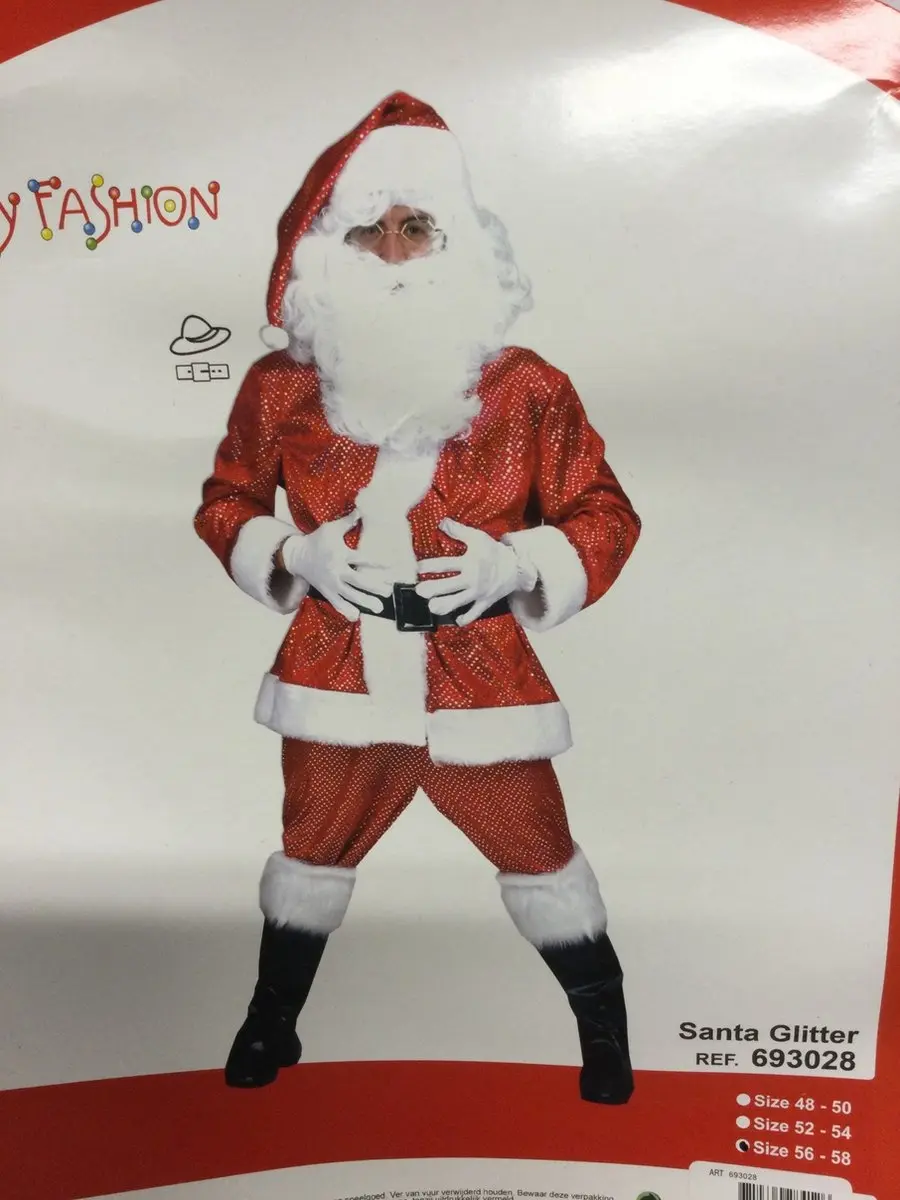 Kerstmanpak met glitters