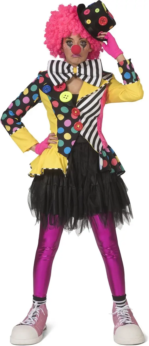 Espa Clown Kostuum Belinda Dames - S/M - Regenboog