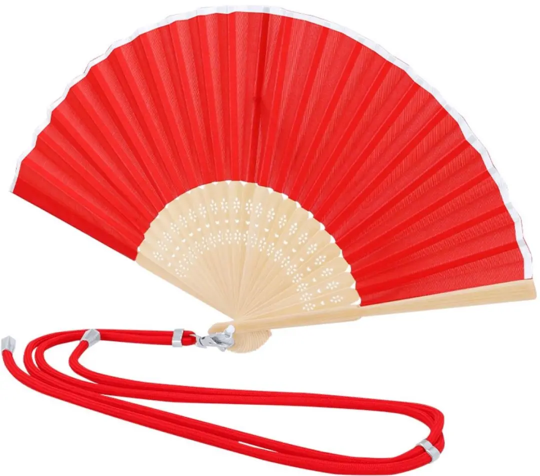 Bellatio Design Spaanse Handwaaier - 10 Stuks - Rood - 38x21cm